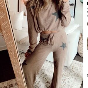 12th Tribe Weekender Star Cocoa Lounge Top and Pants Small